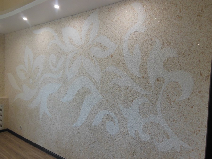 Отделка стен жидкими обоями