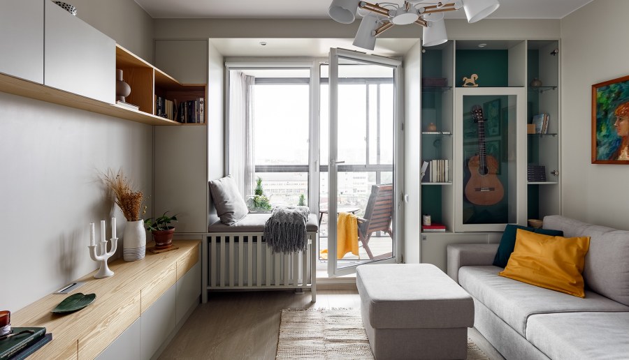 Зонирование комнаты в Сканди стиле