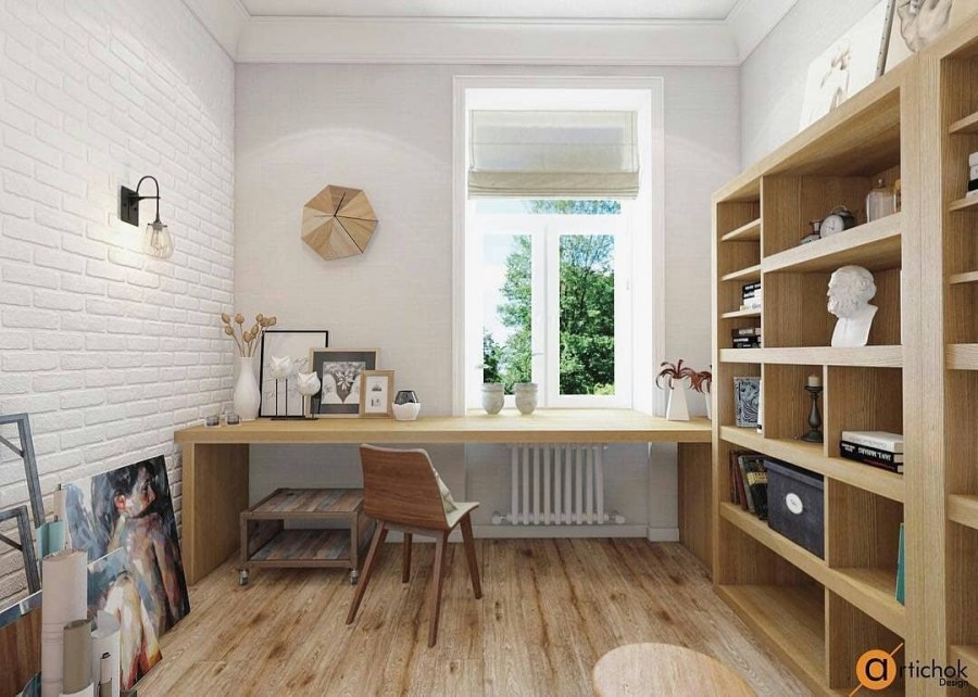 Интерьер кабинета в скандинавском стиле