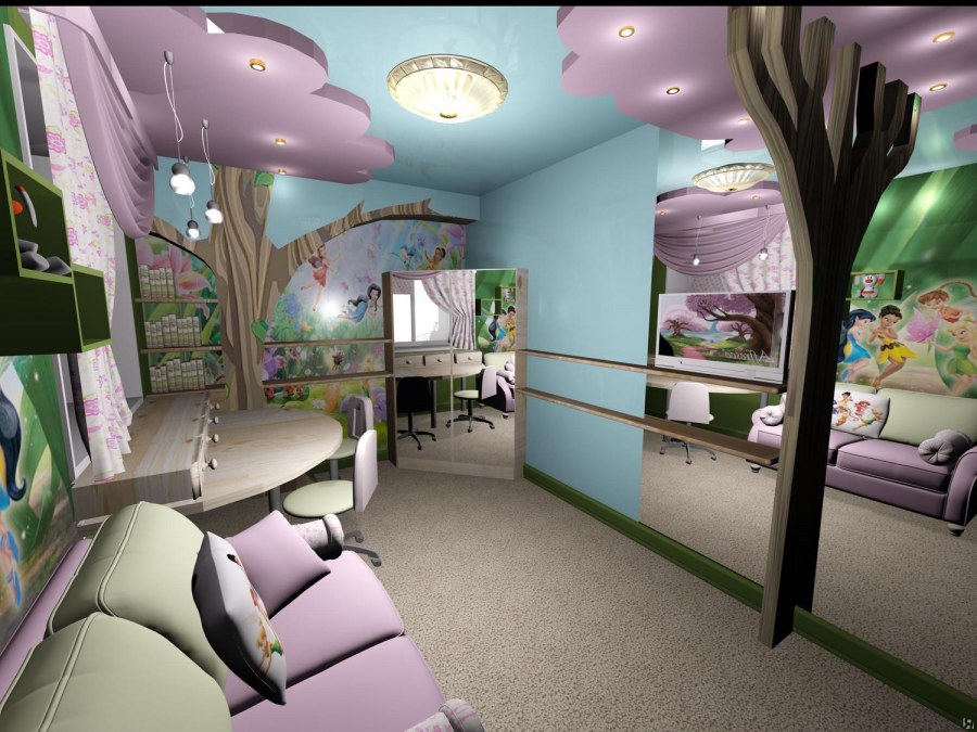 Эскиз детской для двух девочек