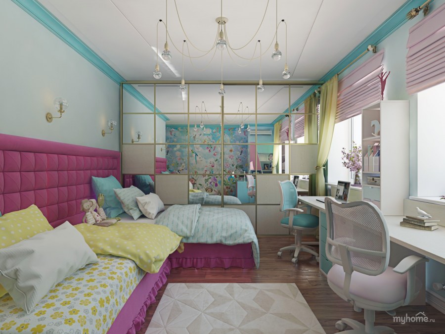 Интерьер комнаты для двух сестер