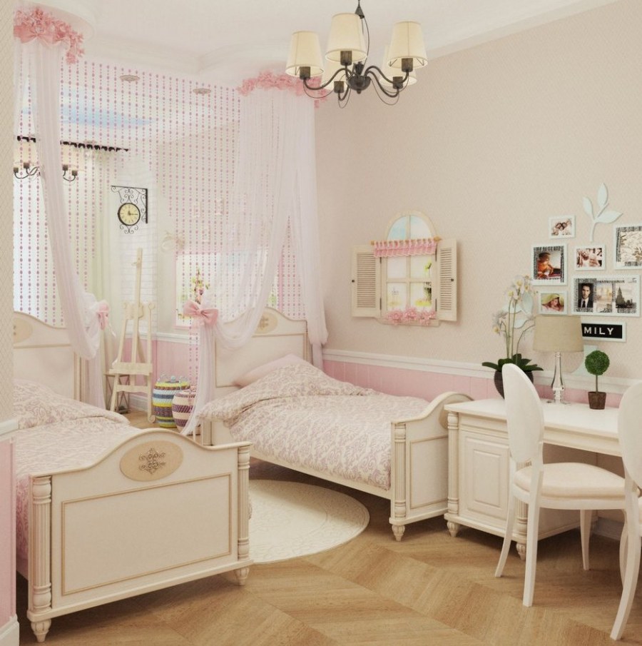 Комнаты для 2 девочек в разных цветах