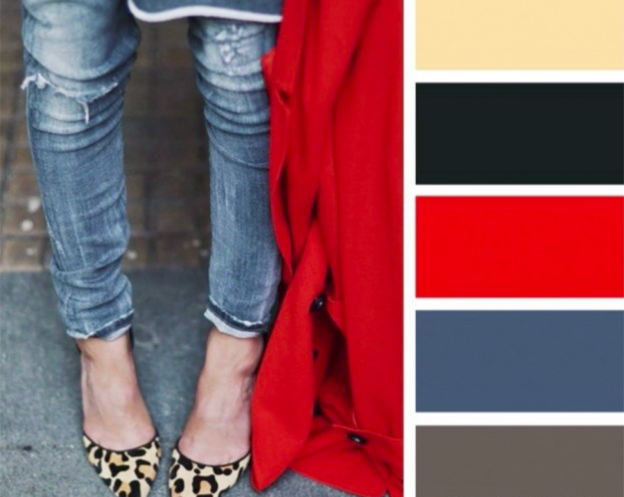 Сочетание цветов красный синий