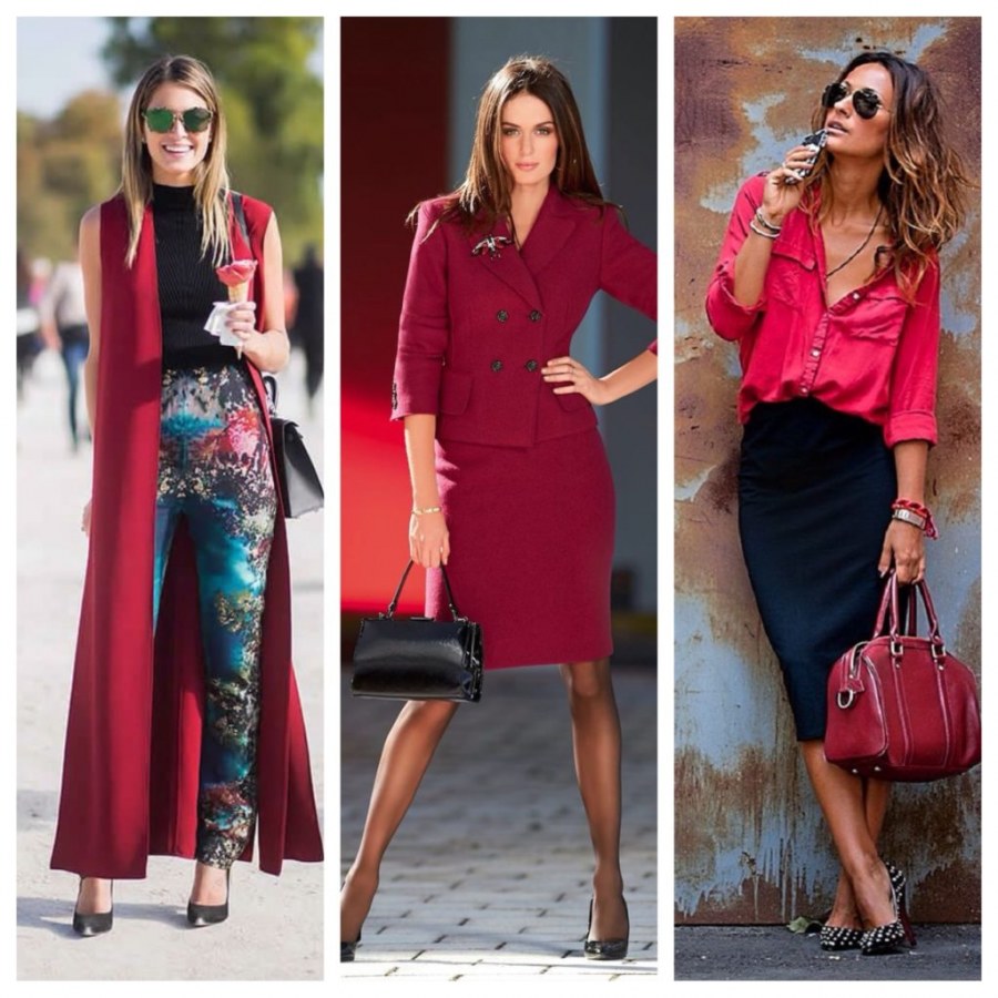 Малиновый цвет в одежде