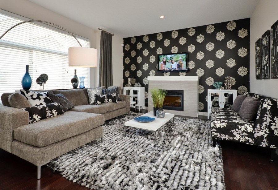 Гостиные в черно белом цвете