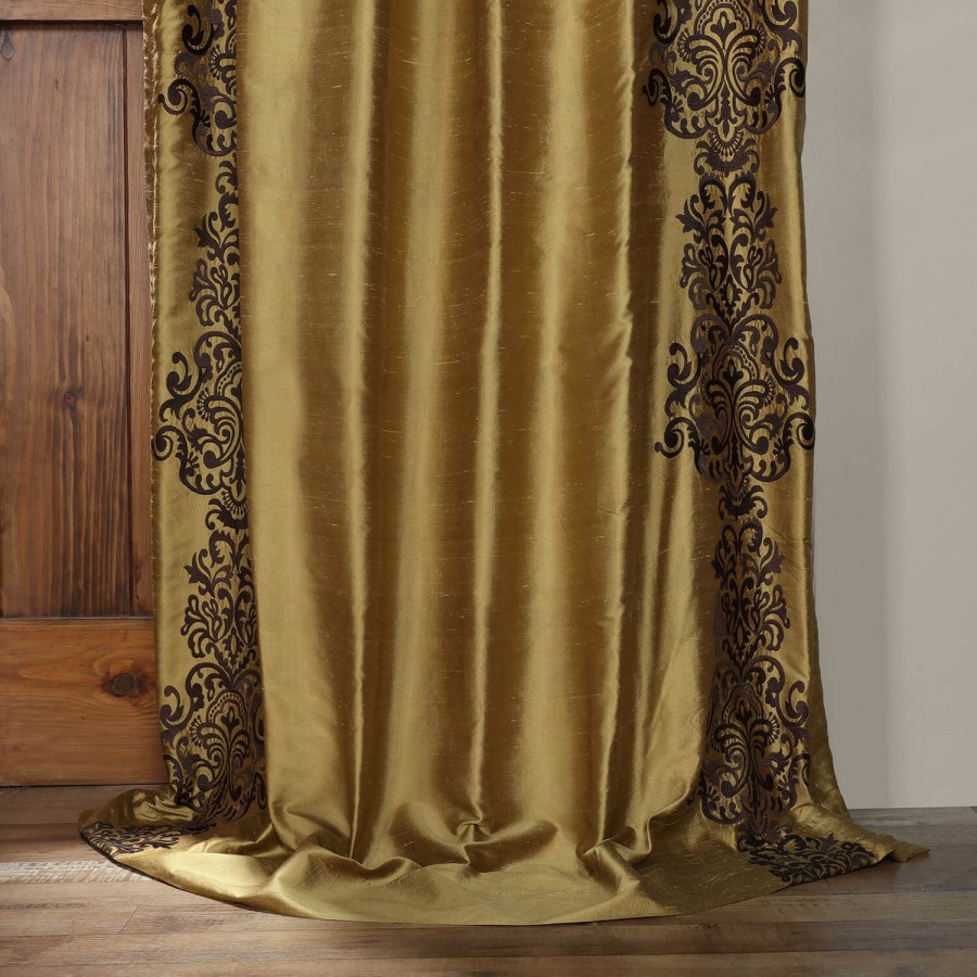 Шторы шелк с золотом