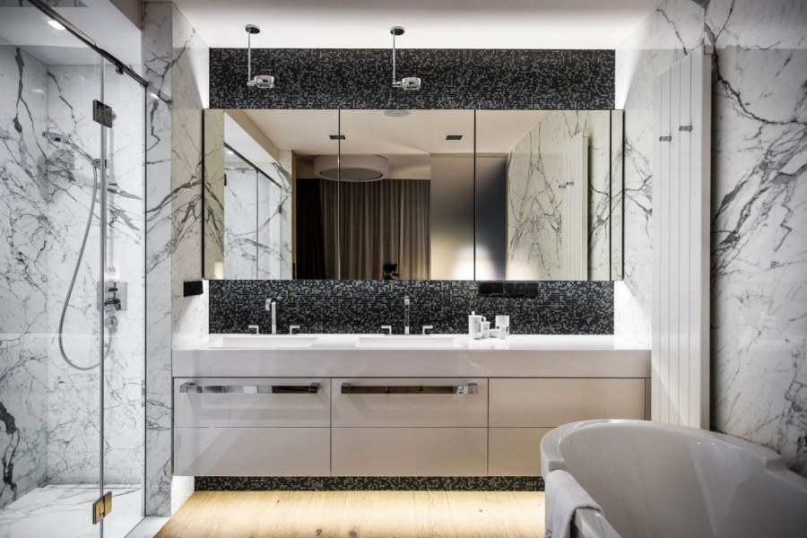 Ванная в современном стиле мраморная
