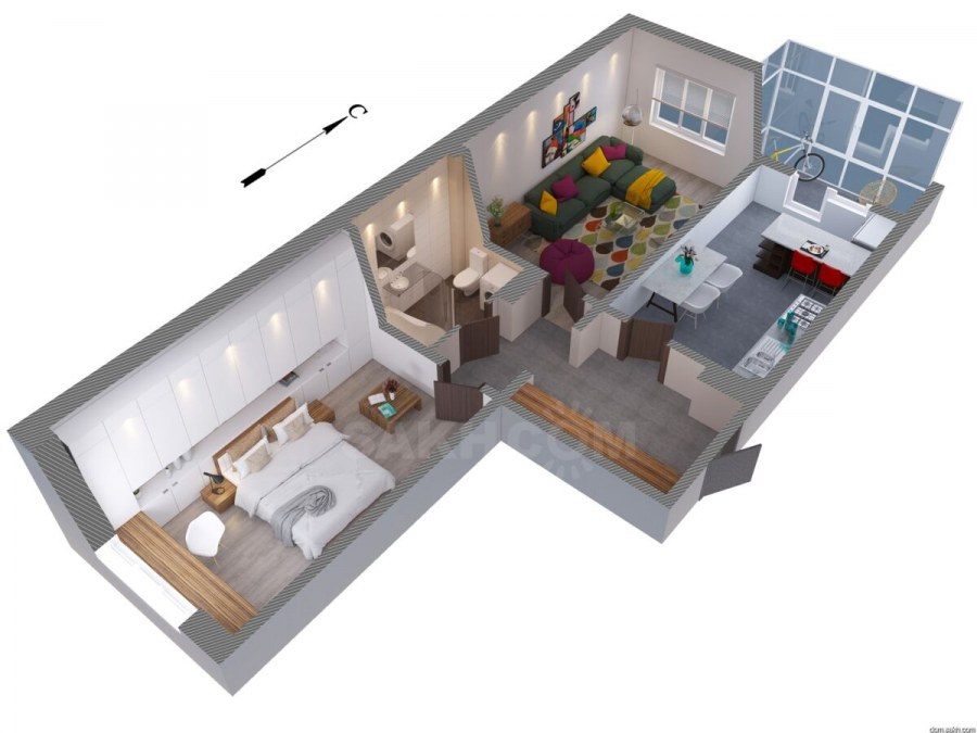 Планировка квартиры евротрешка