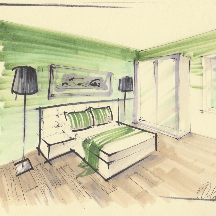 Скетч интерьера для начинающих