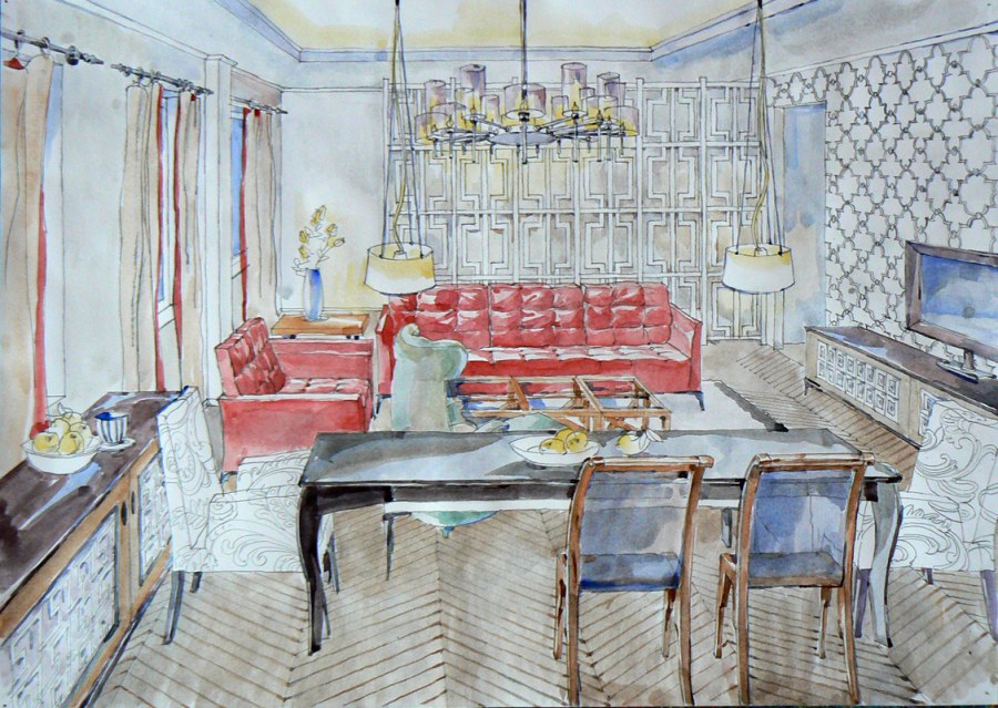 Интерьерная акварель