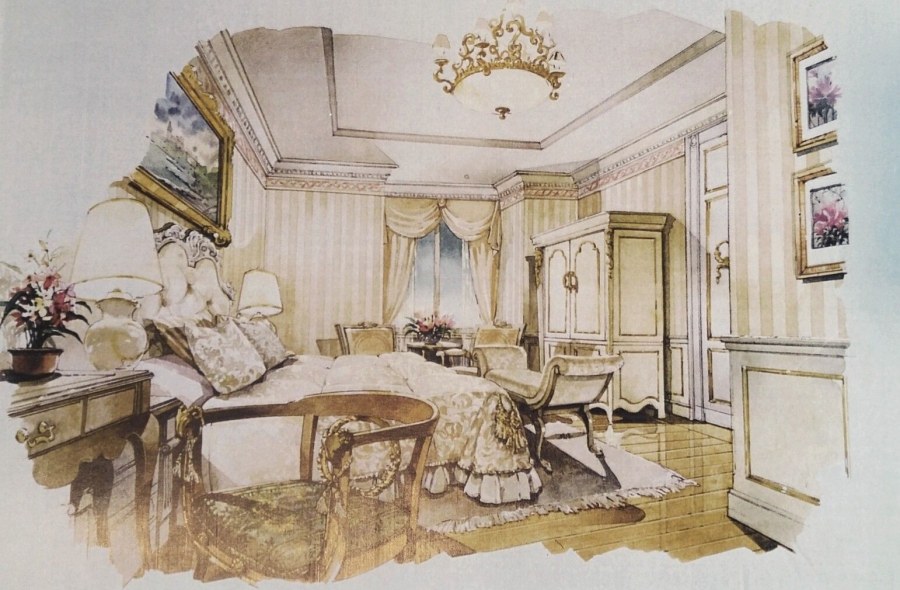 Интерьер акварелью