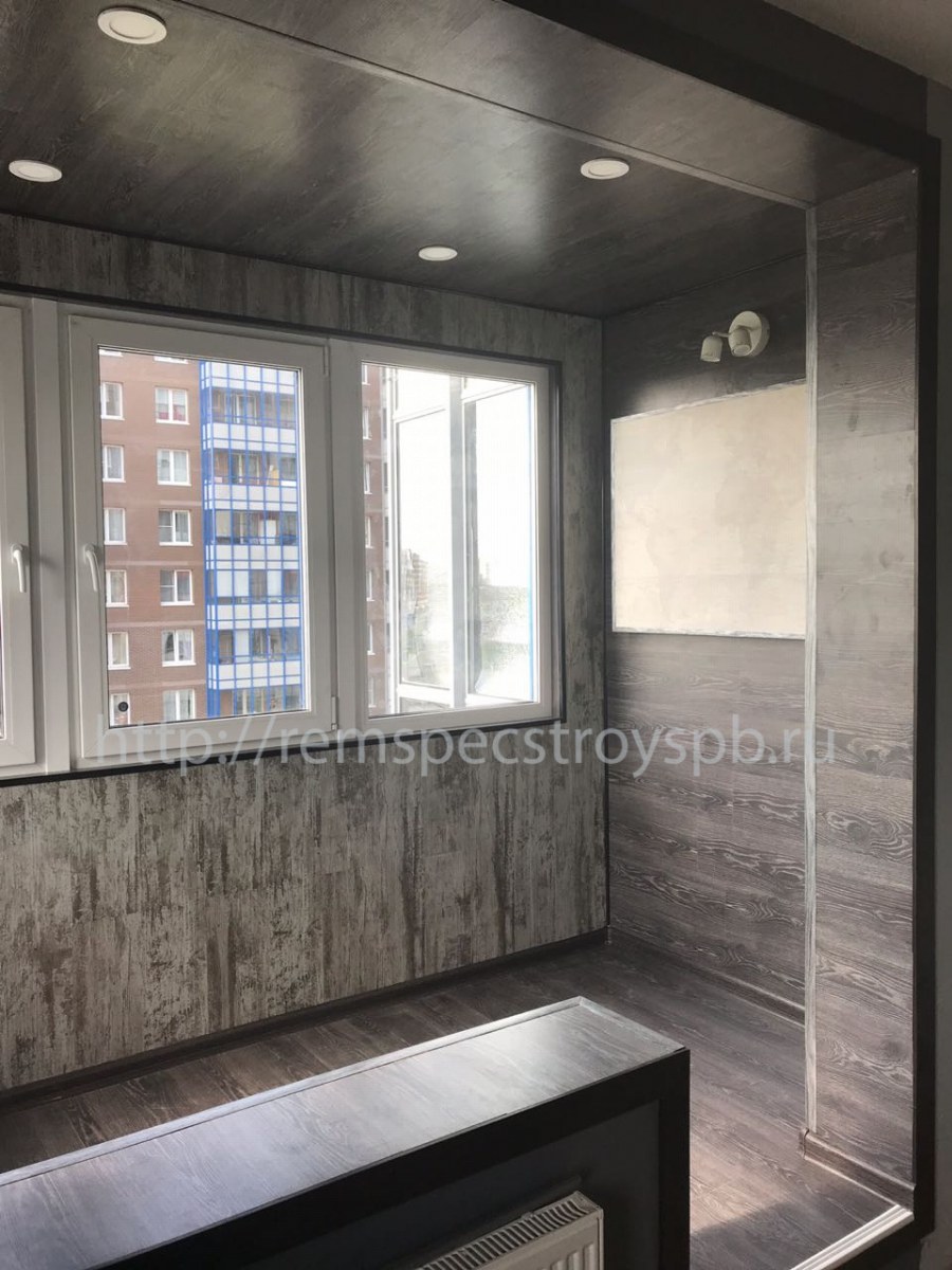 Отделка балконного проема ламинатом