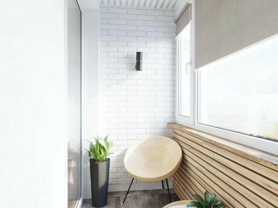 Балкон белый кирпич