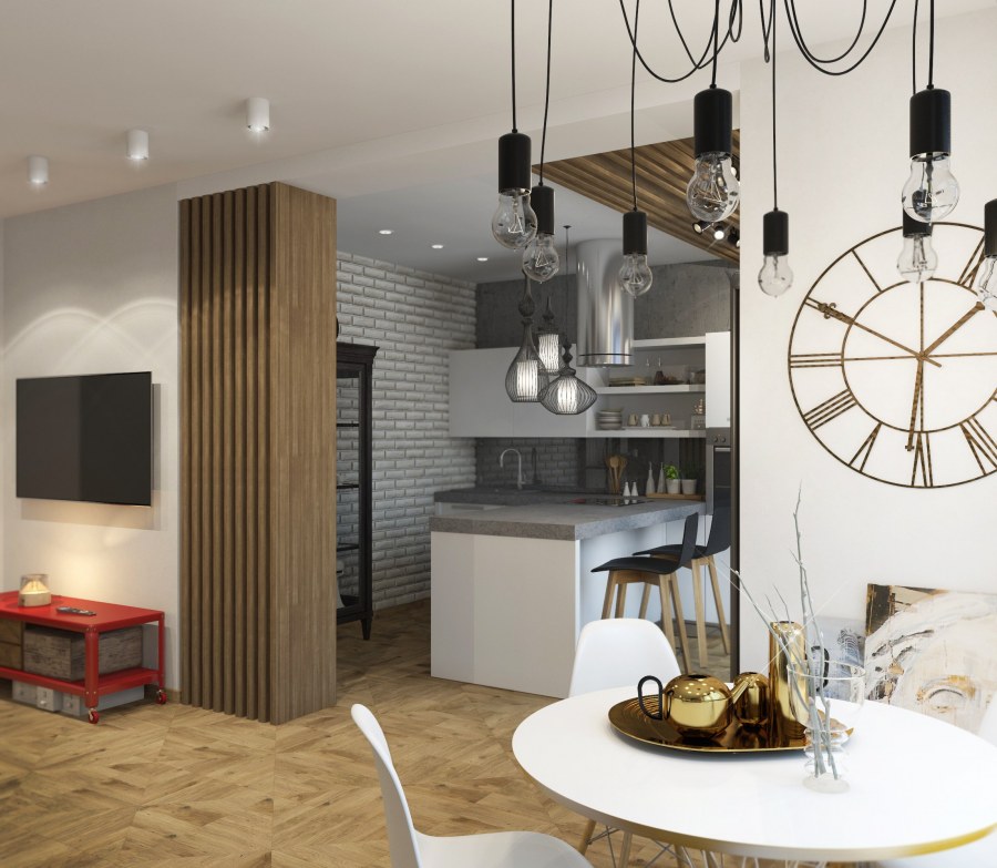 Кухни гостиные в стиле лофт