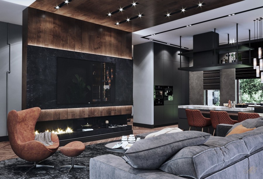 Гостиная лофт дизайн