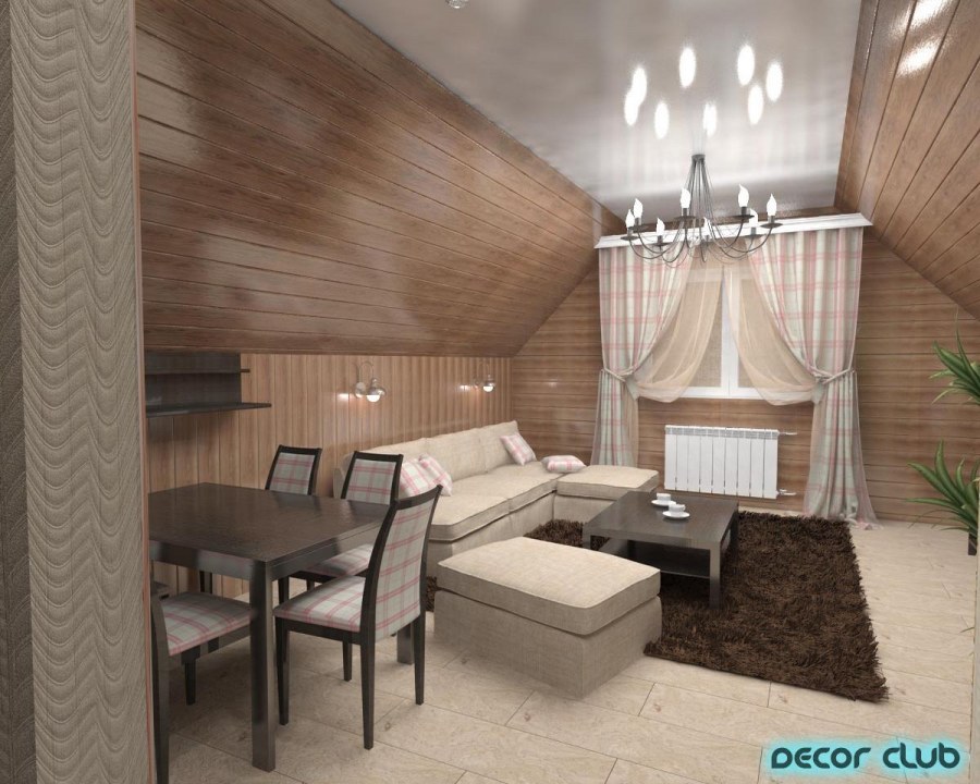 Зона отдыха в бане интерьер