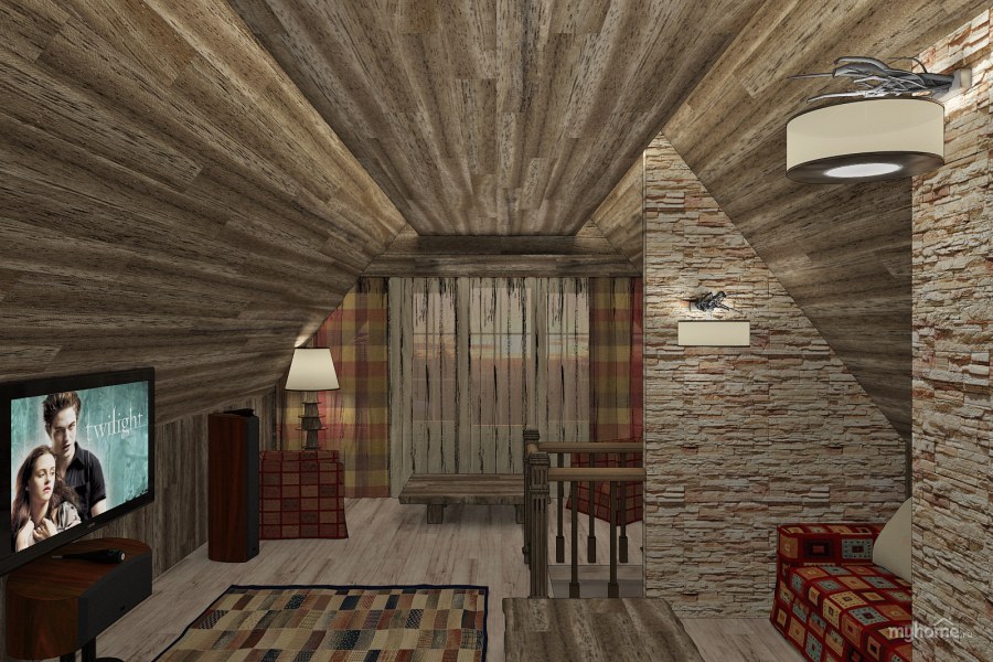 Баня с лофт этажом