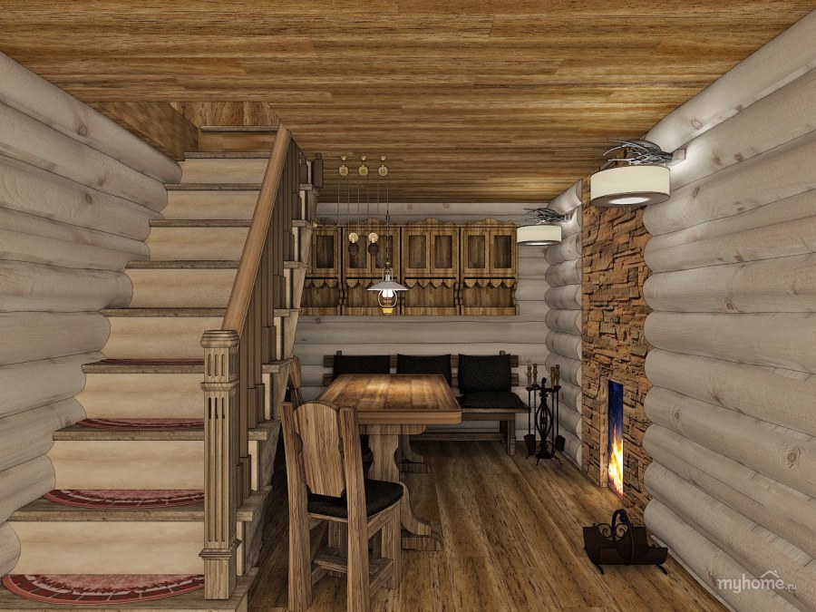 Баня двухэтажная отделка