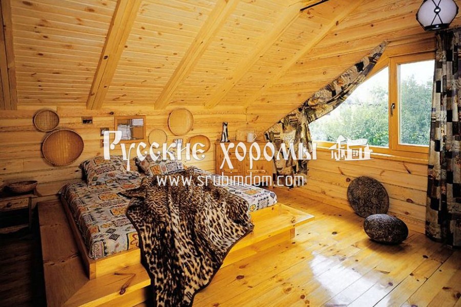 Спальня в бане на мансарде