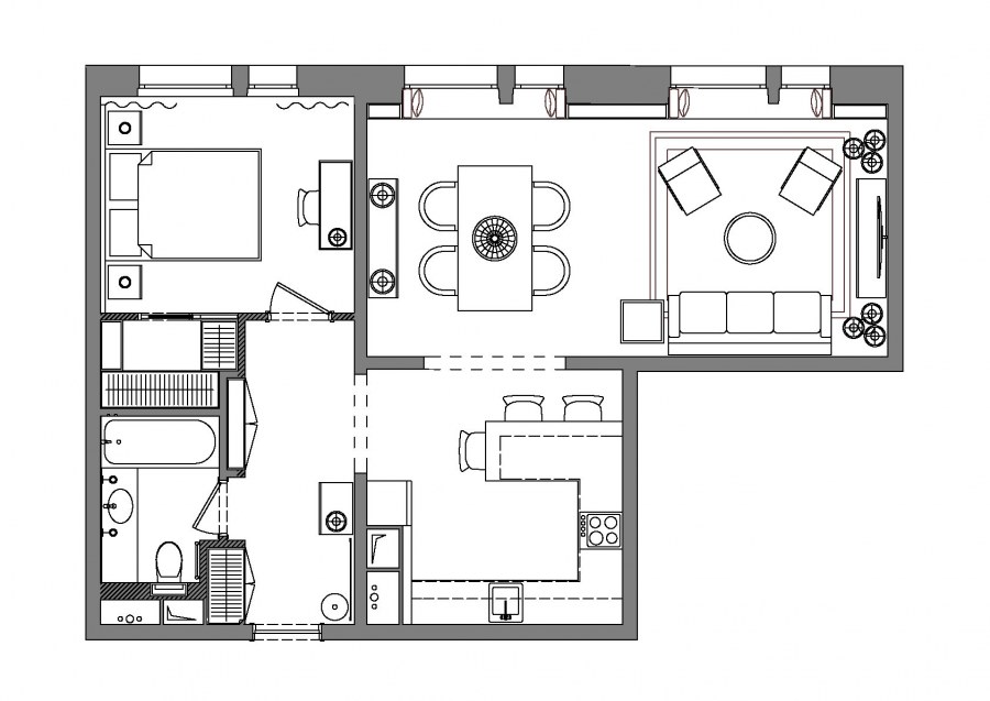 Дизайн проект двухкомнатной квартиры