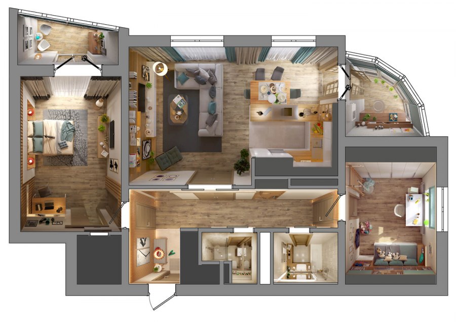 Проект 2 комнатной квартиры