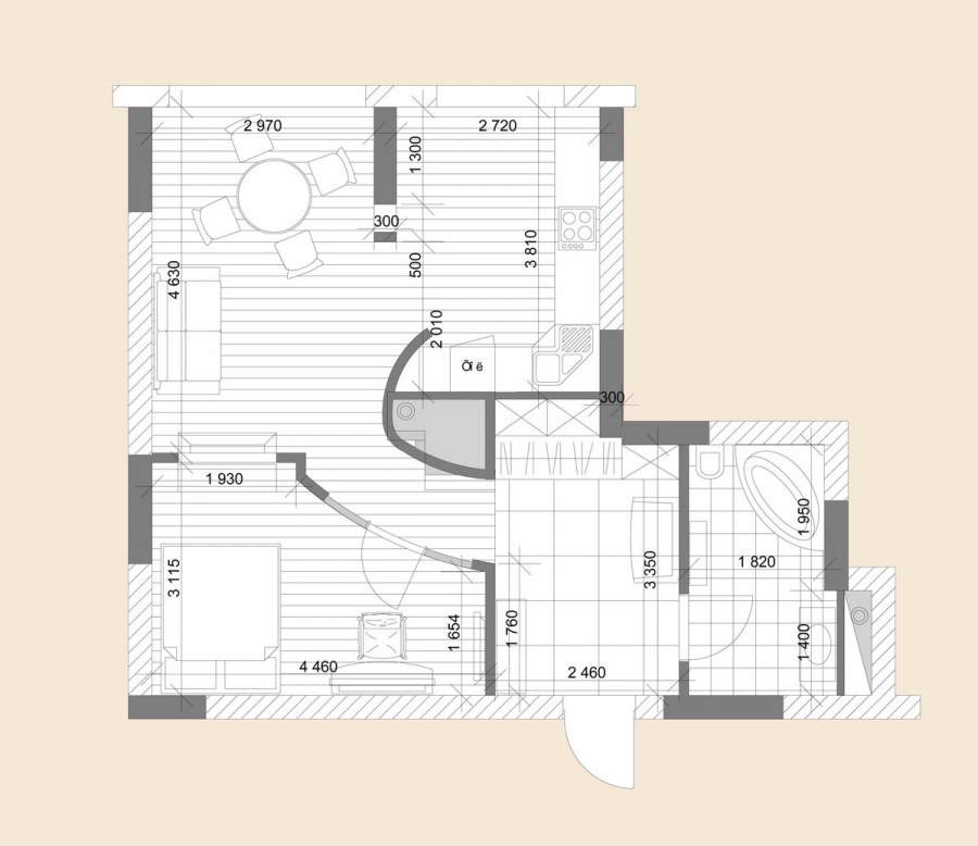 Проект двухкомнатной квартиры Березовец