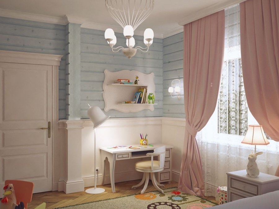 Комната для девочки в деревянном доме