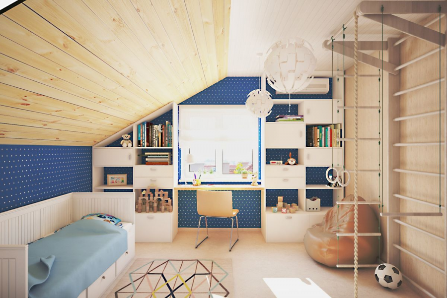 Детская на мансарде