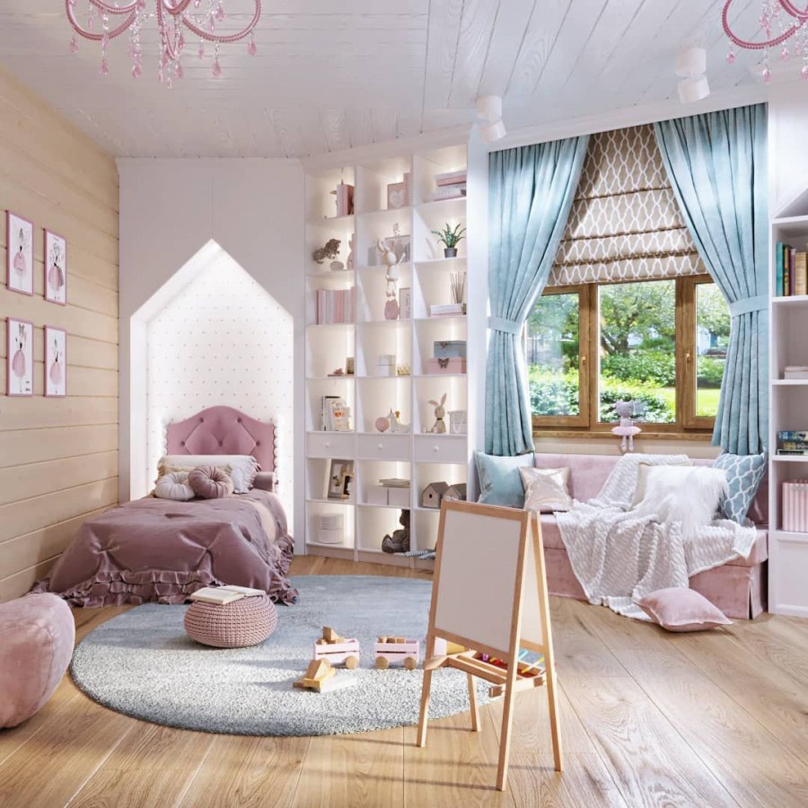 Интерьер детской в загородном доме