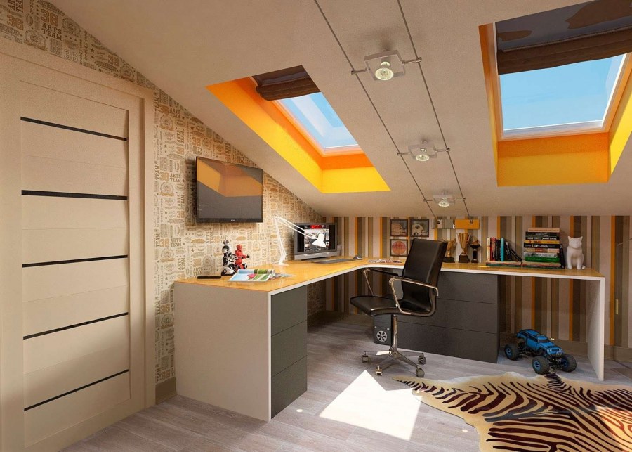Комната для мальчика на мансарде