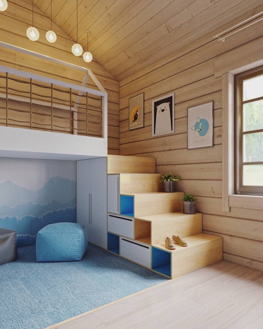 Детская комната в деревянном доме