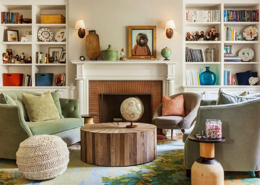 Серебряный интерьер гостиной