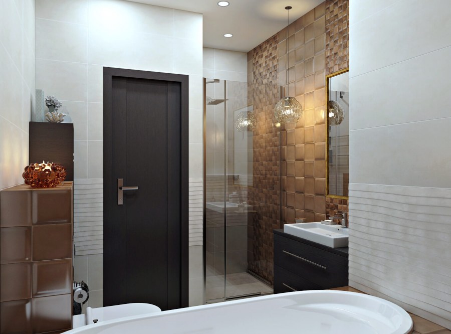 Стеклянная дверь в ванную комнату