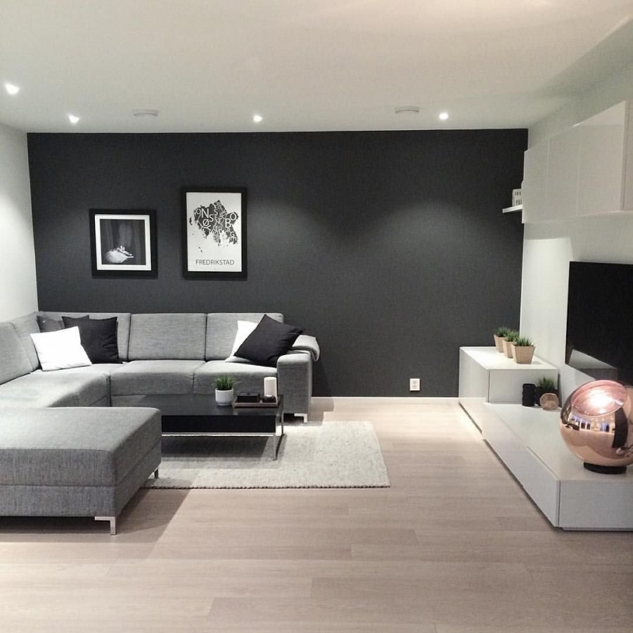 Гостиная в сером цвете