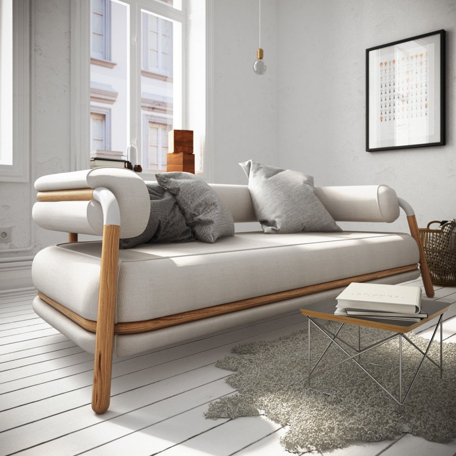 Синий диван в интерьере