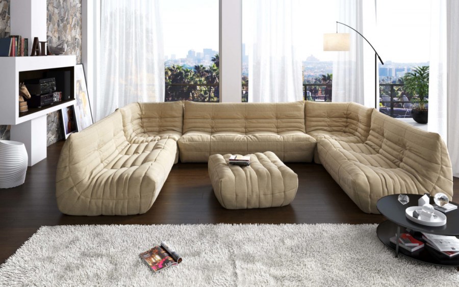 Желтый диван в интерьере