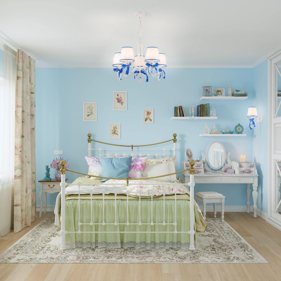 Люстра 60066/8 белый/синий