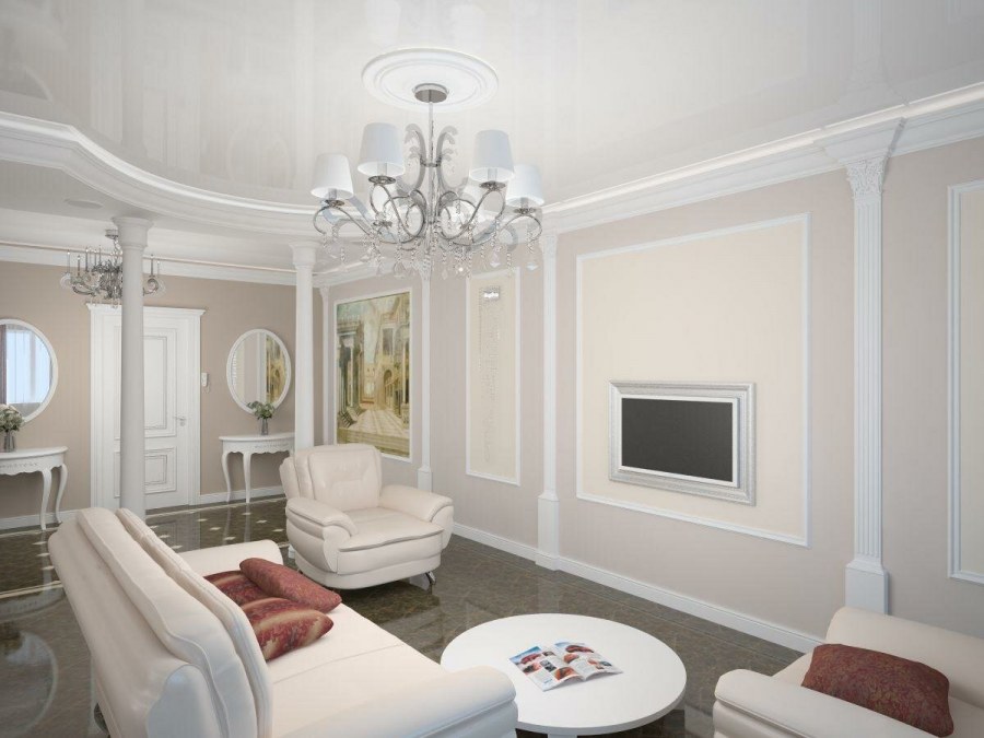 Гостиная с лепниной