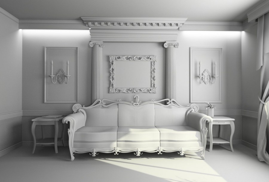 Гипсовые рамки в интерьере