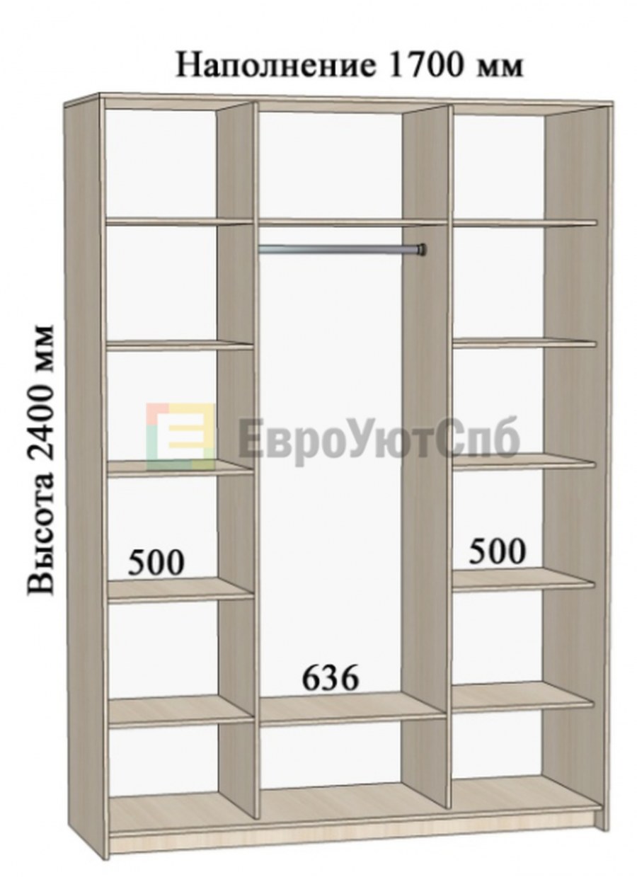 Шкаф купе ширина 2700 высота 2200