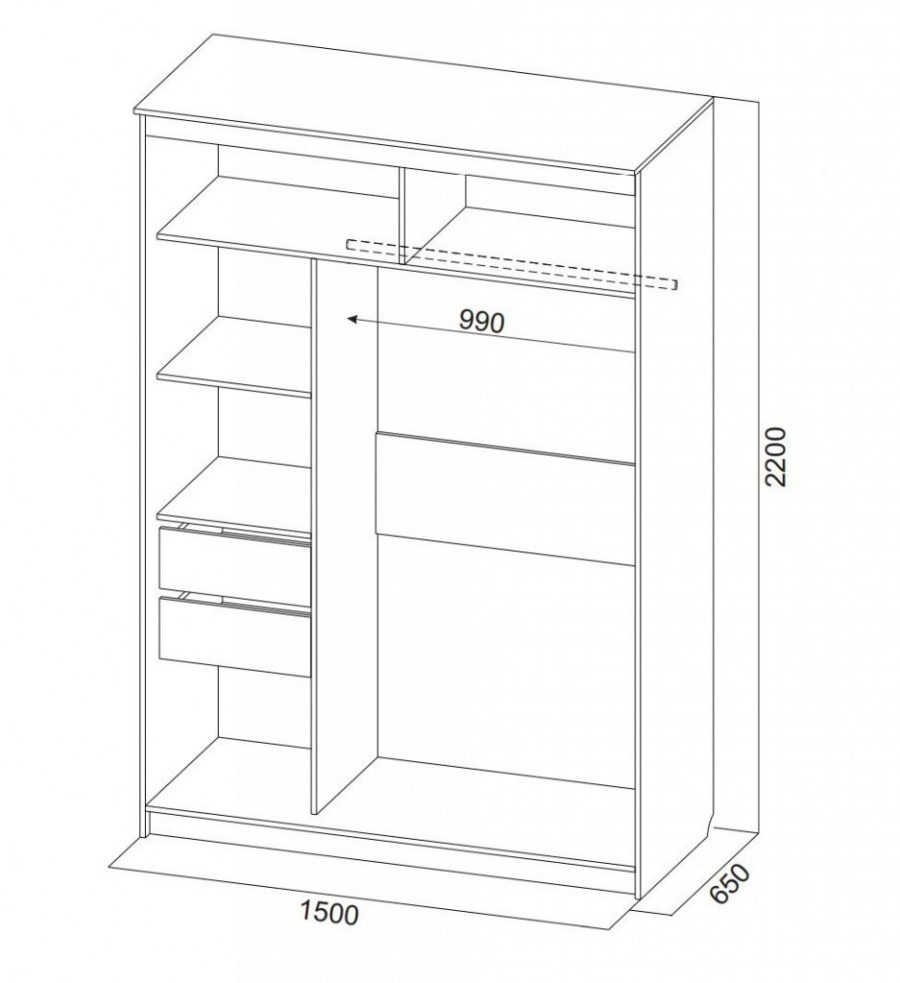 Шкаф купе Инфинити ясень Анкор светлый