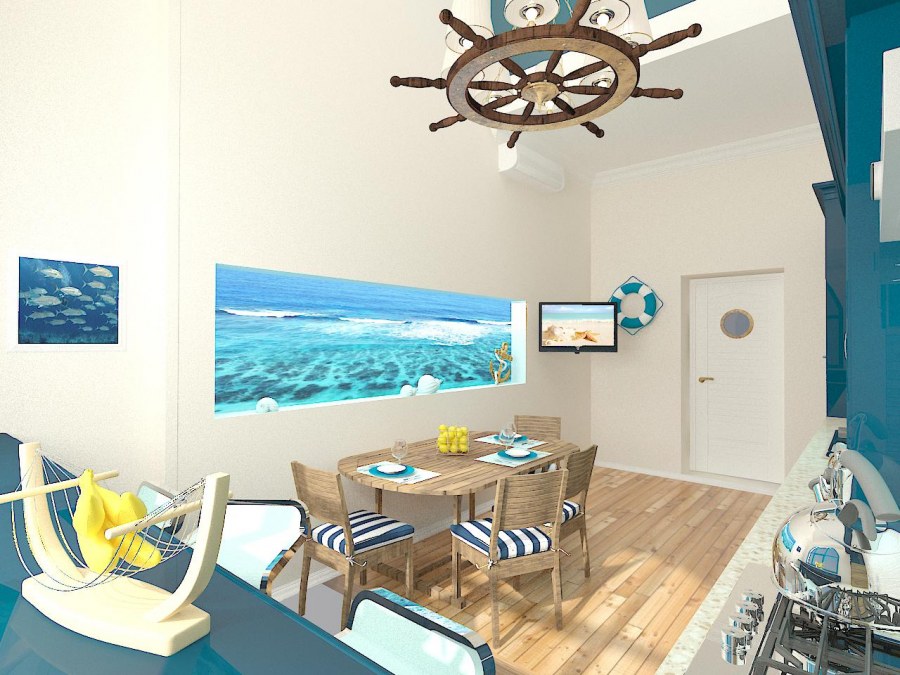 Гостиная в морском стиле