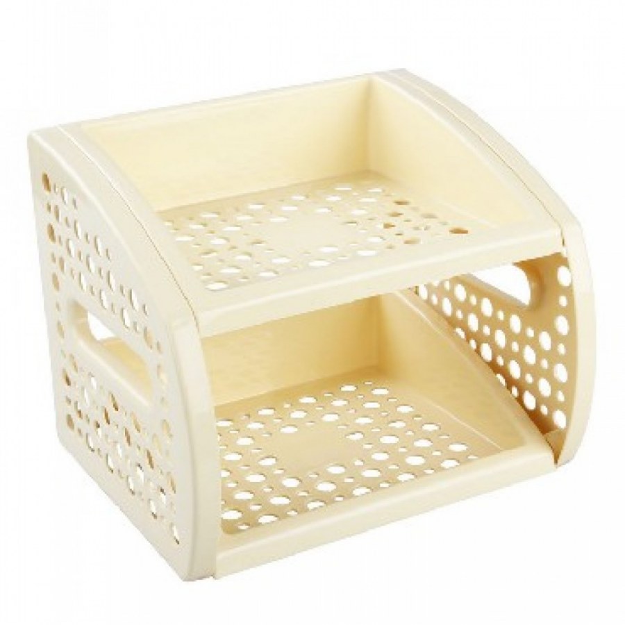 Этажерка настольная 2-х ярусная, белая, м6318