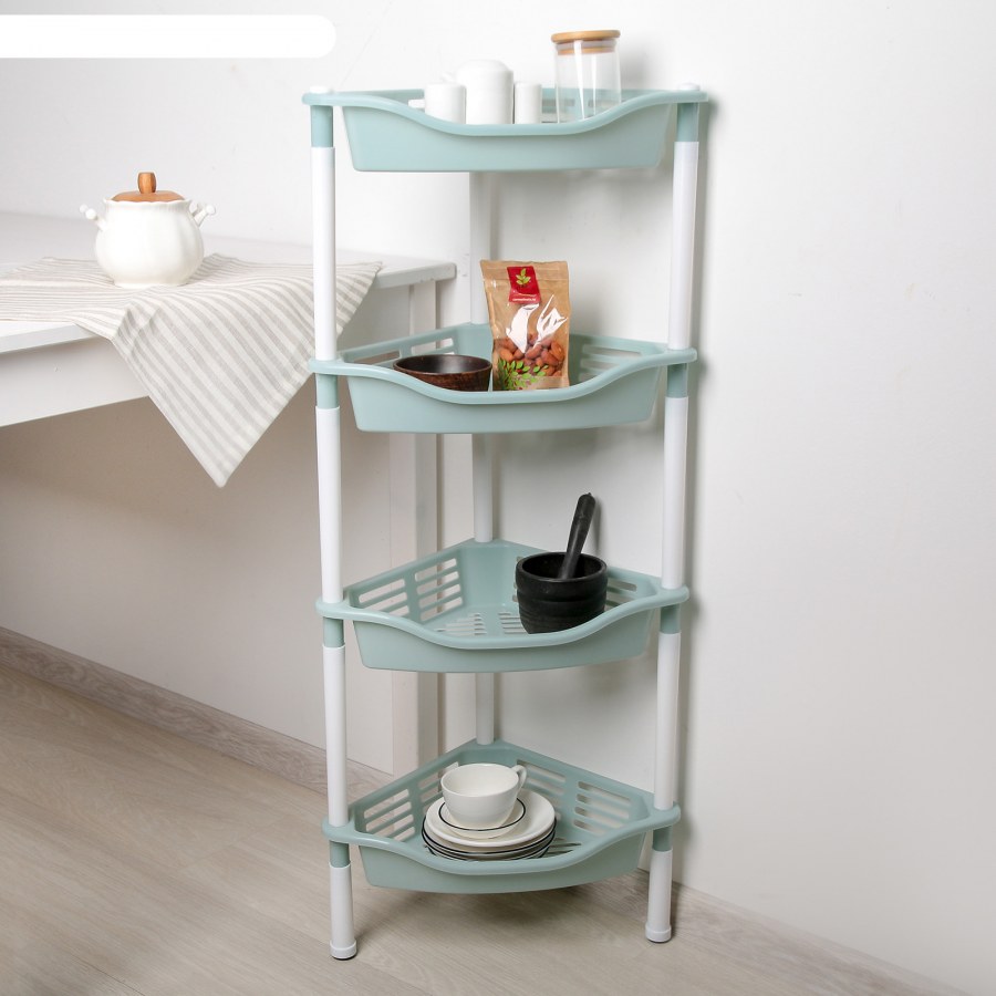 Этажерка с корзинками "Krita" 4-х секционная, серая Мистерия, Berossi