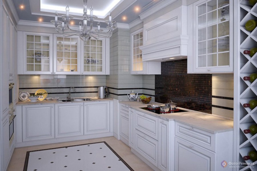 Классические кухни угловые в светлых тонах на 10кв