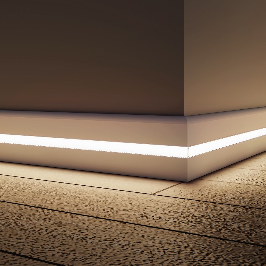 Напольный плинтус с подсветкой PN 080 led Евровуд