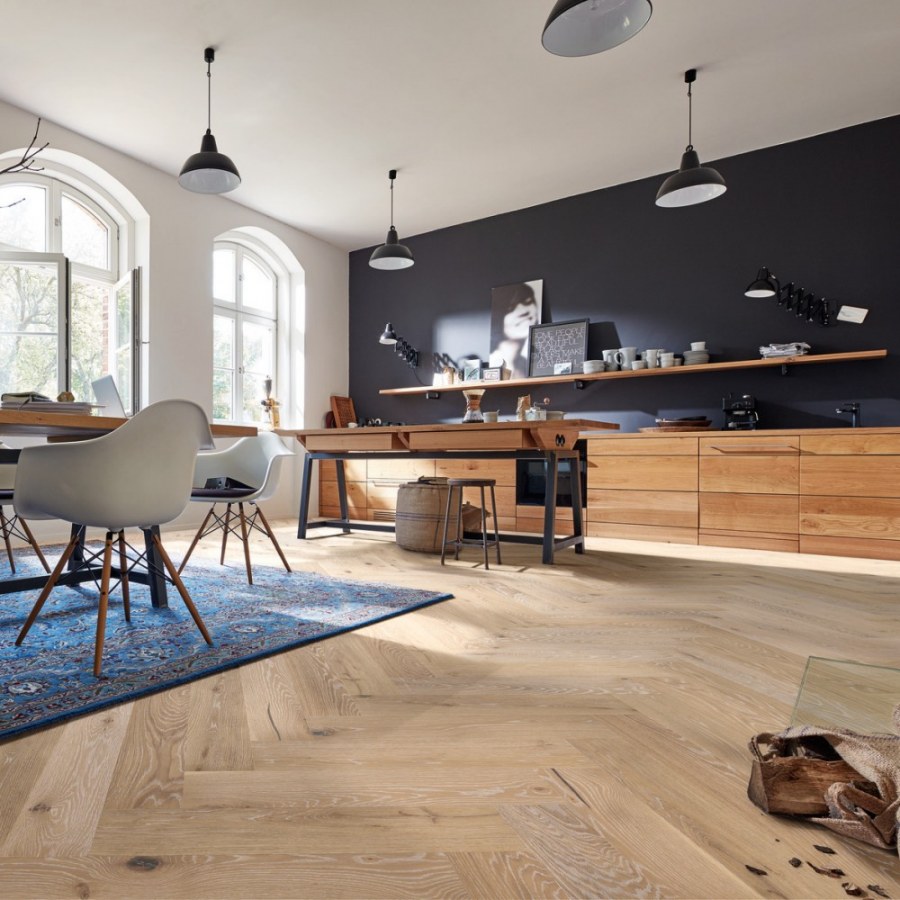 Паркетная доска в интерьере лофт