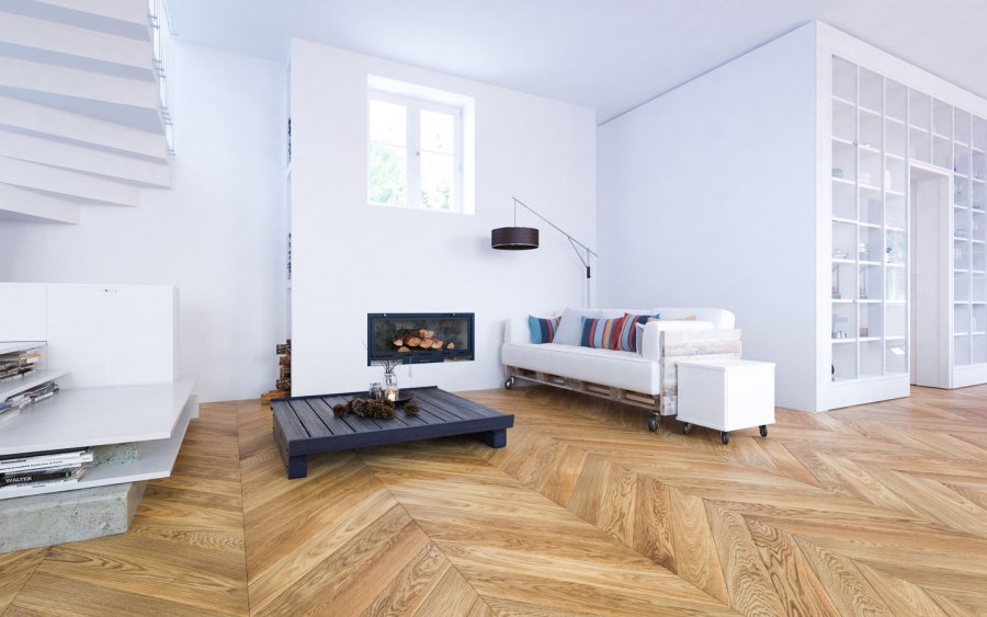 Пол елочка в современном интерьере