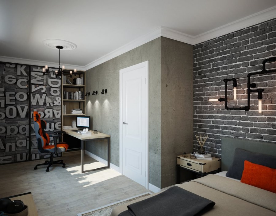 Комната для подростка в стиле лофт