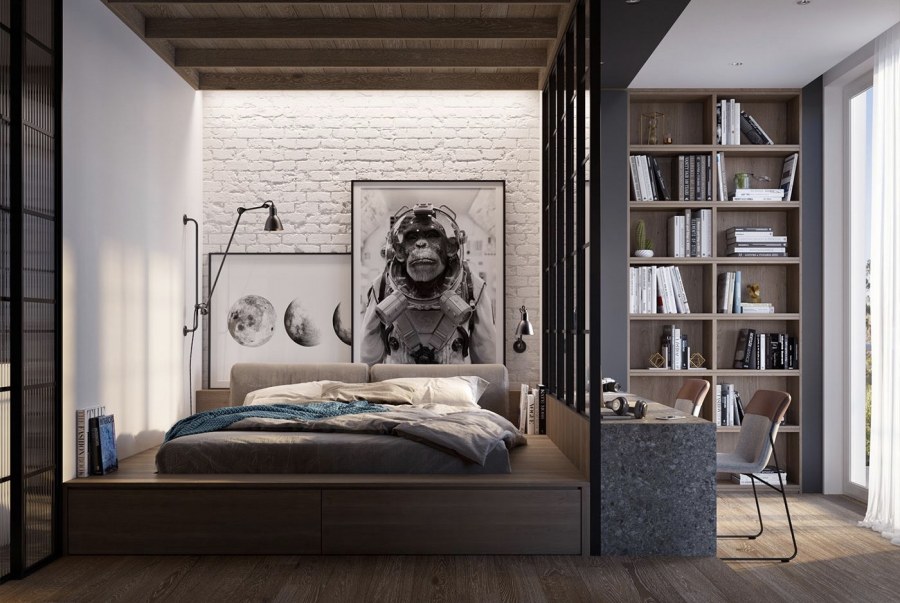 Комната лофт кабинет + спальня 16м2